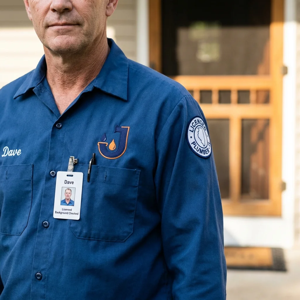Licensed plumber showing ID badge in Cornwall, NY
