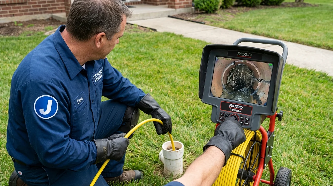 Sewer camera inspection being performed by Johns Plumbing LLC in Cornwall