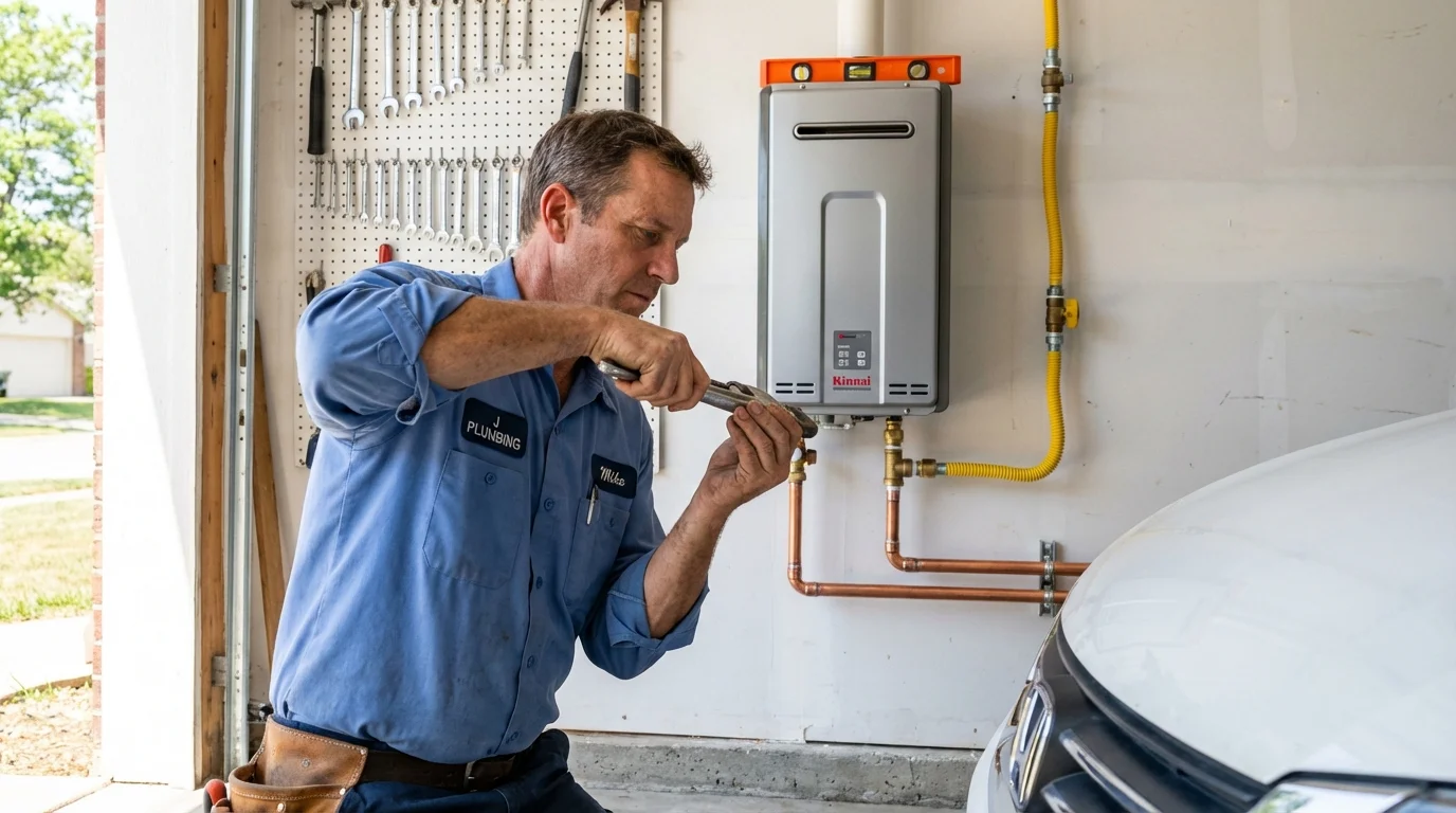 Tankless water heater installation by a Johns Plumbing LLC plumber in Cornwall